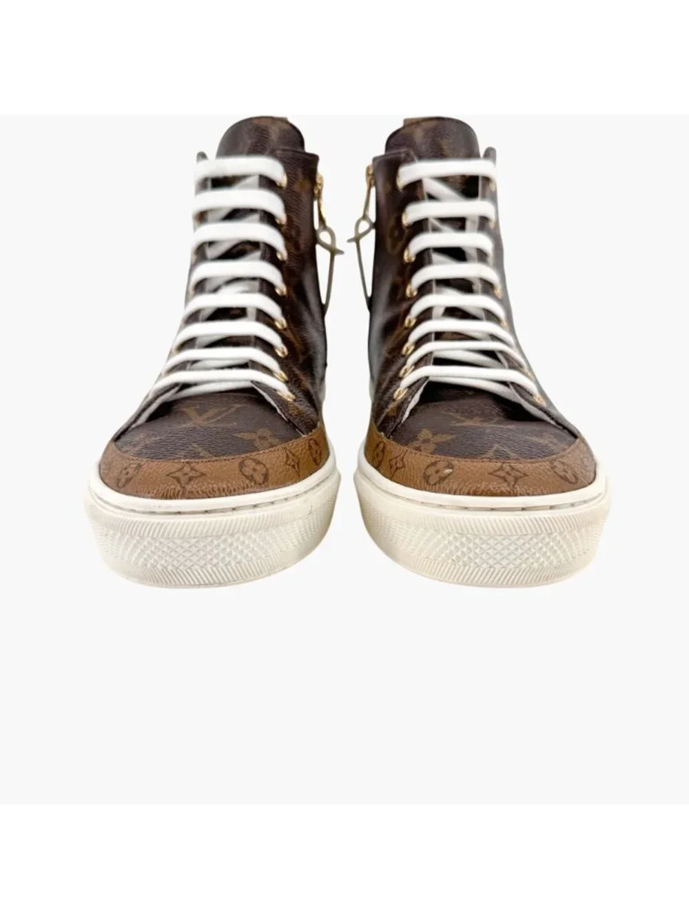 Louis Vuitton Stellar High Top Sneaker Boots Size 36.5 US 6.5 Brown LV Monogram